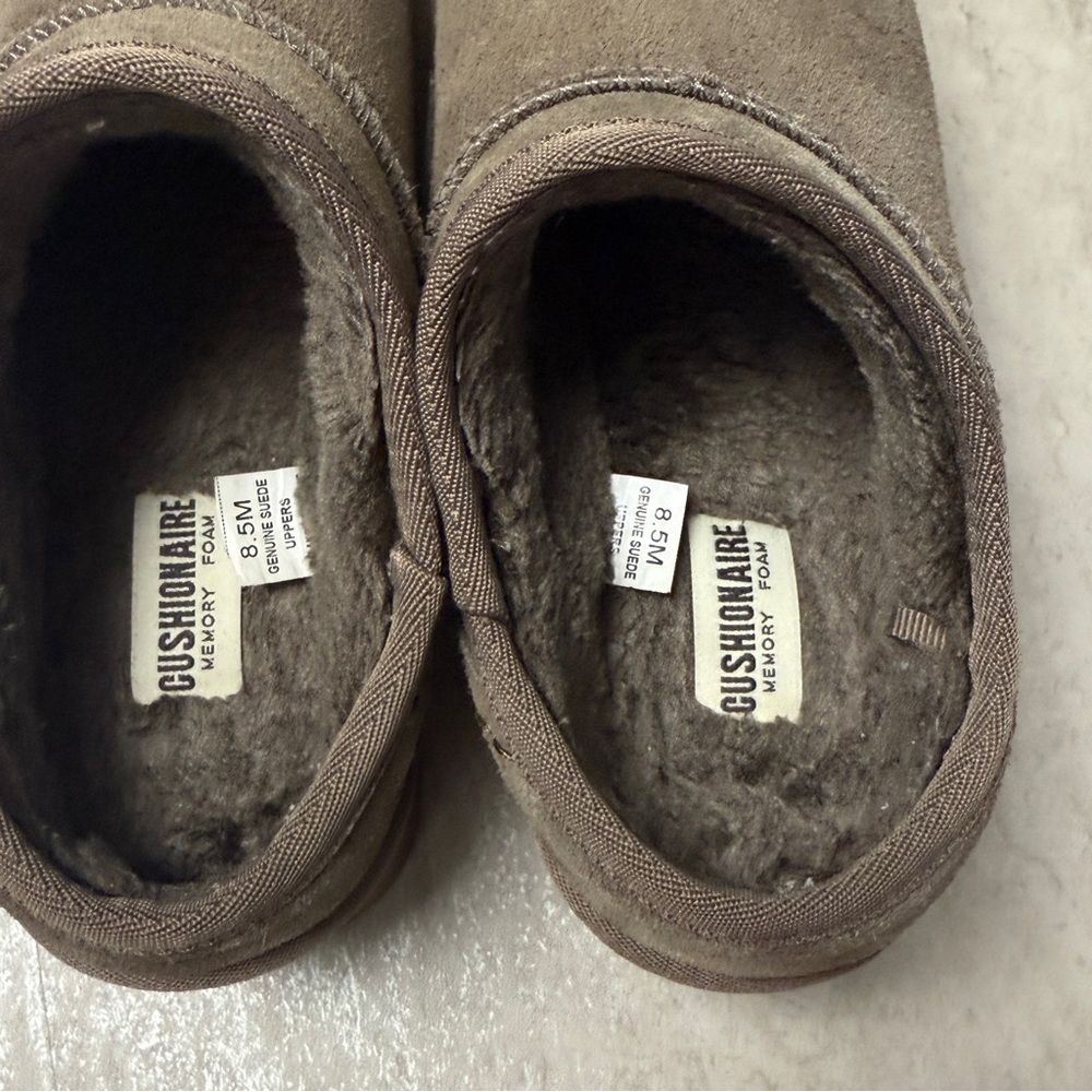 Women’s Platform Slip-On Suede Shoe - Taupe - Picture 6 of 9